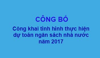 Công khai tình hình thực hiện dự toán ngân sách nhà nước năm 2017
